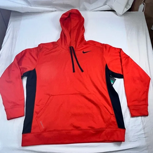 Nike Therma-Fit Training Hoodie Mens XL Orange Black Pullover  Sweatshirt NWT - Picture 5 of 15